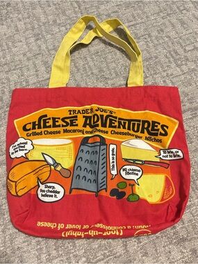Trader Joe's Cheese Print Reusable Canvas Shopping Bag